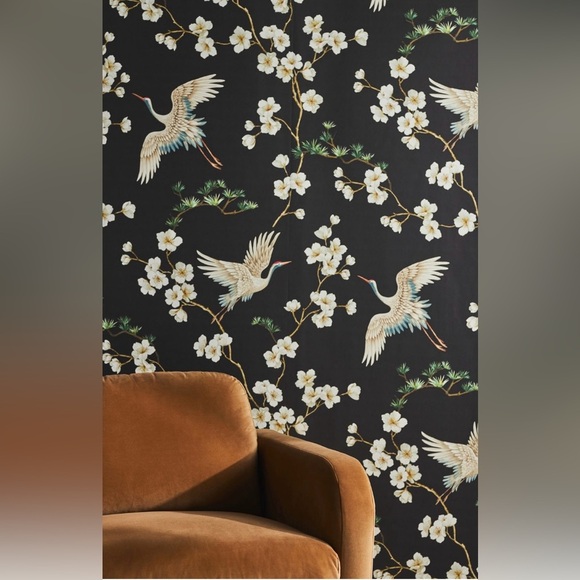 Anthropologie x Carl Robinson Blossom Bird Floral Trail Wallpaper NIP - Picture 1 of 14